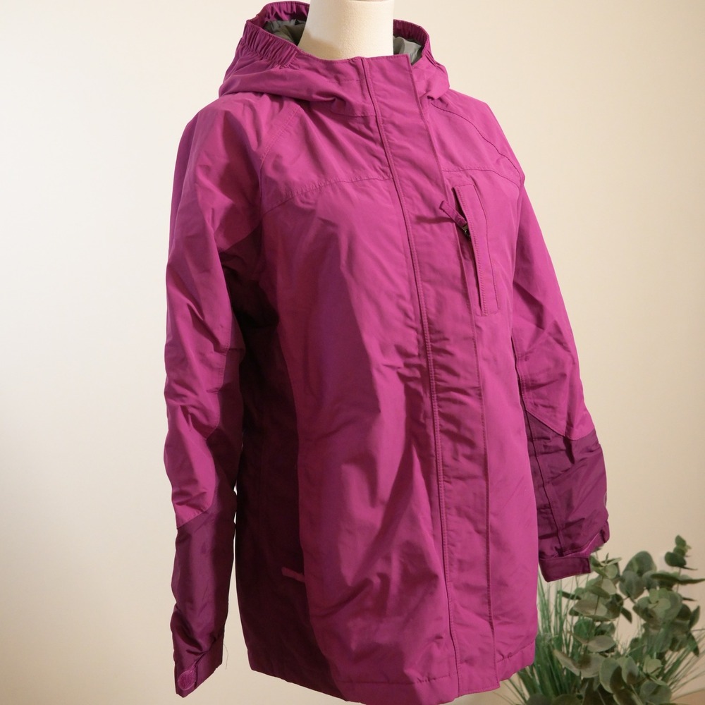 Lands End Squall Kids XL 16 Waterproof Hooded Jacket Purple Berry Full Zip